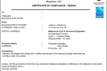 Certificate of Compliance Form 1507
